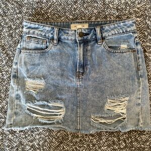 PacSun High Rise Distressed Denim Mini Skirt – Size 24